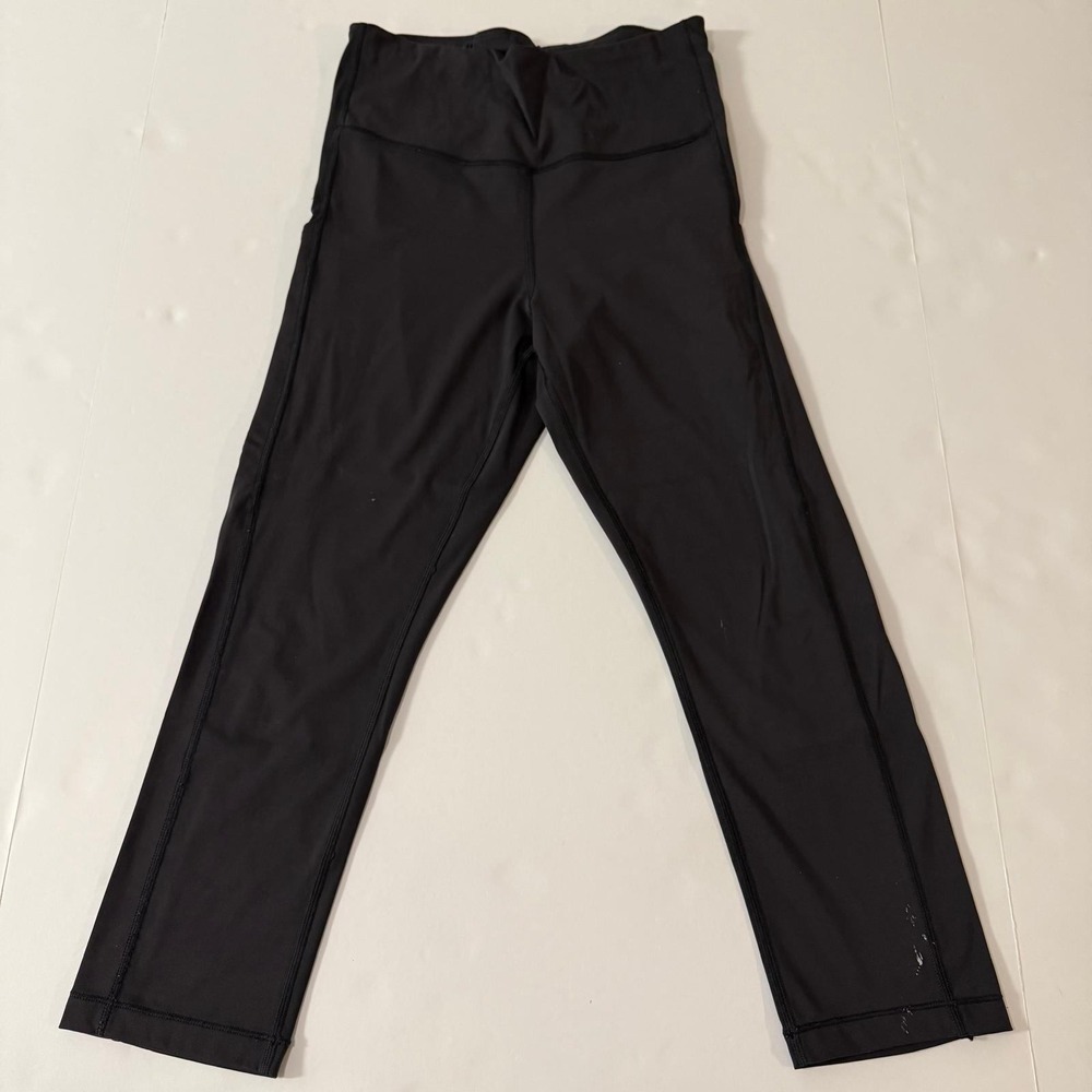 Athleta Ultimate Stash Pocket Capri Black High Rise Leggings Womens Size S